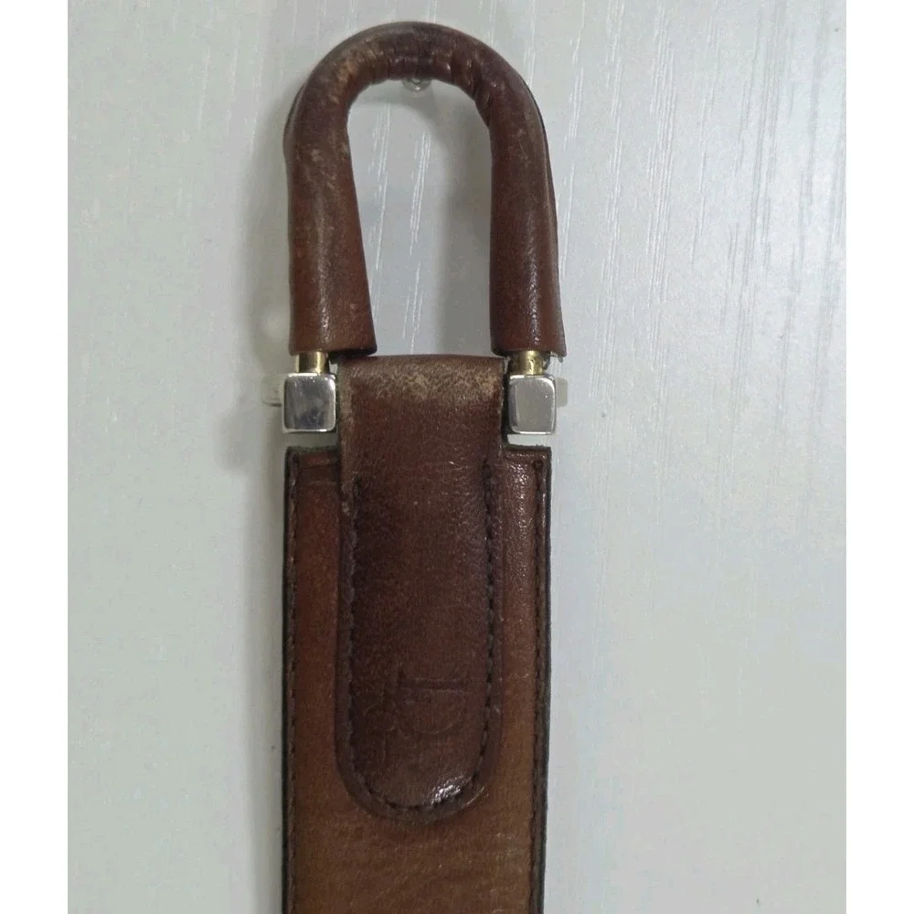 Vintage Stamped Christian Dior Aniline Leather Belt Brown 40 L, 1